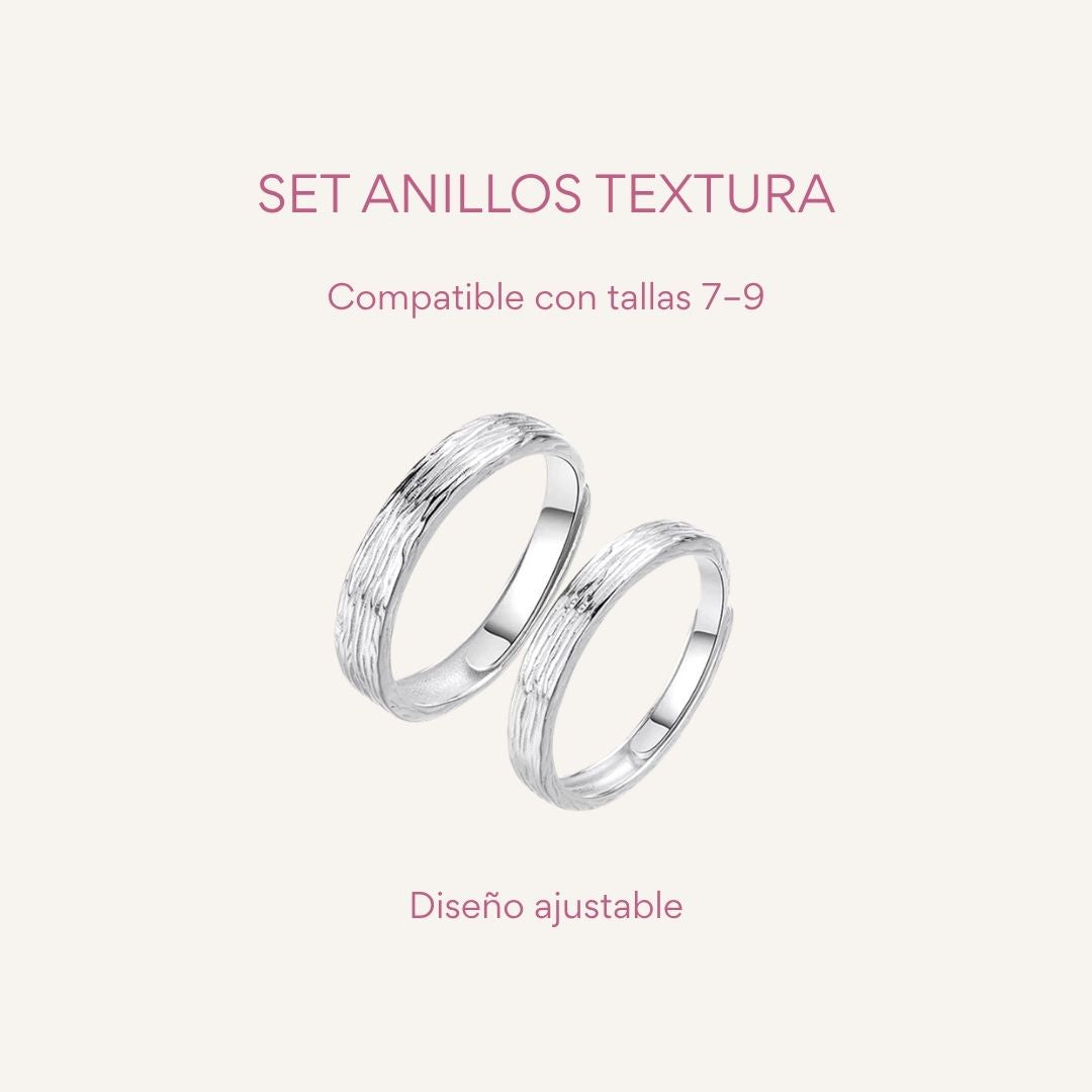 Set de Anillos Textura — TWO OF US