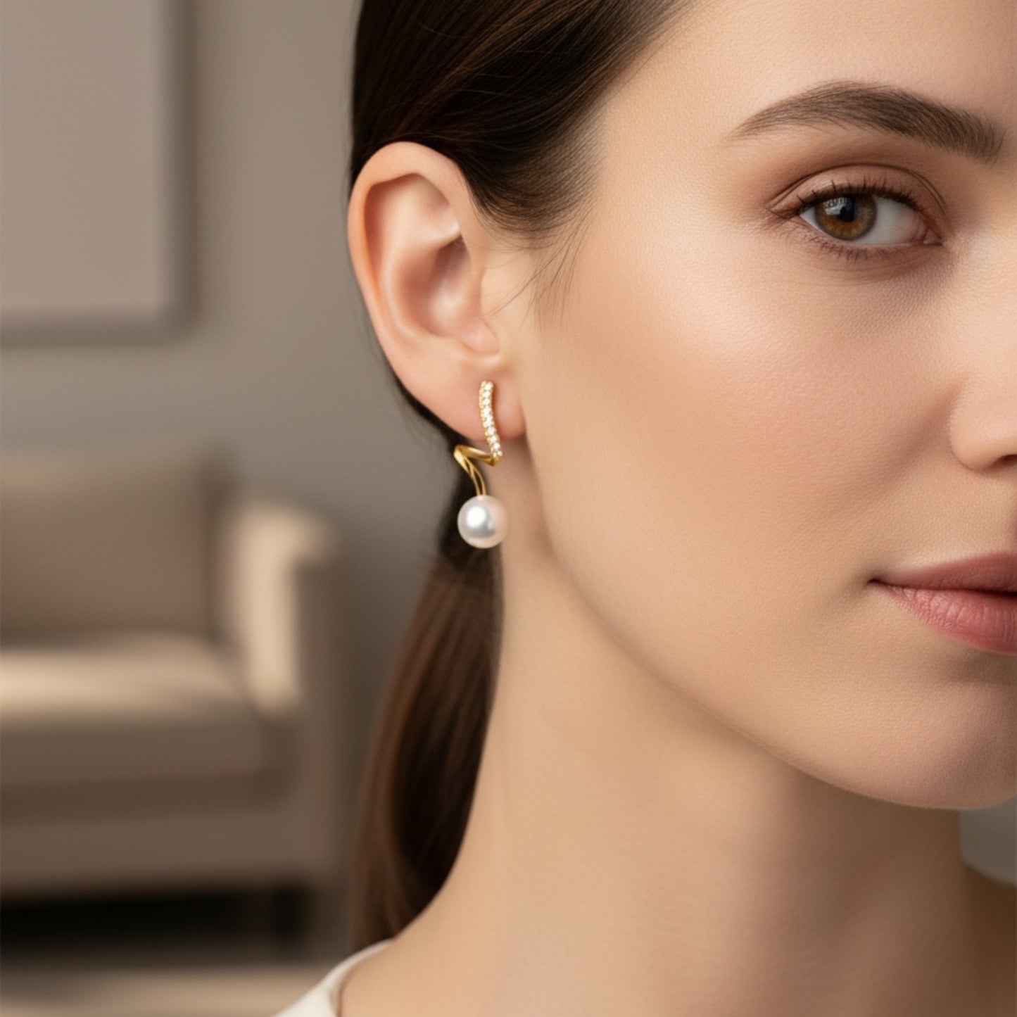 Arete Trazo Fluido con Perla — BRAVA