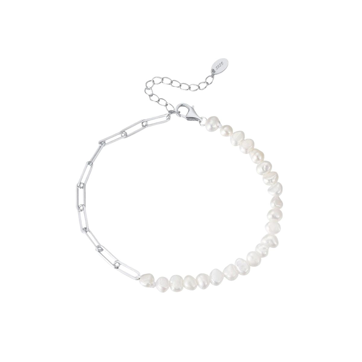 Pulsera dual Cadena y perlas — BRAVA