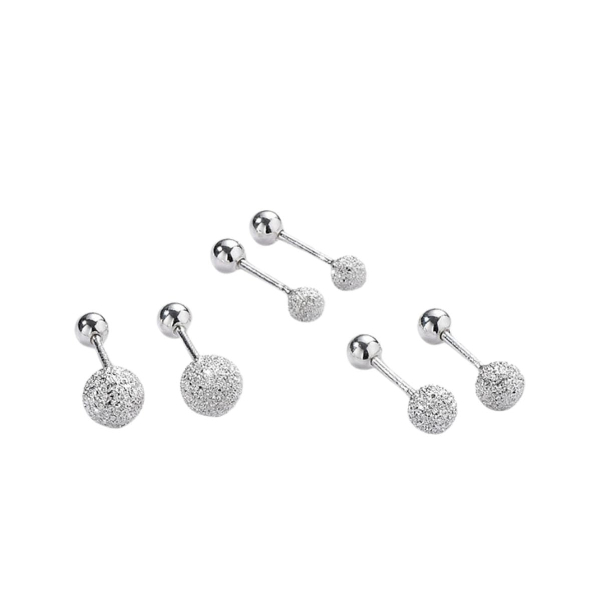 Arete stud Esfera texturizada — CHIC