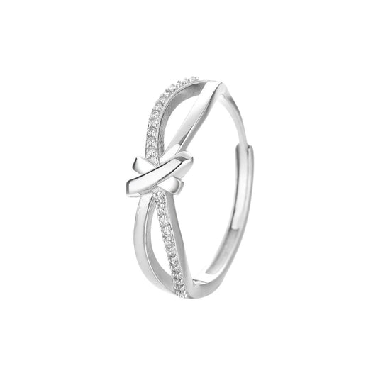 Anillo ajustable Entrelazado con brillo — BRAVA