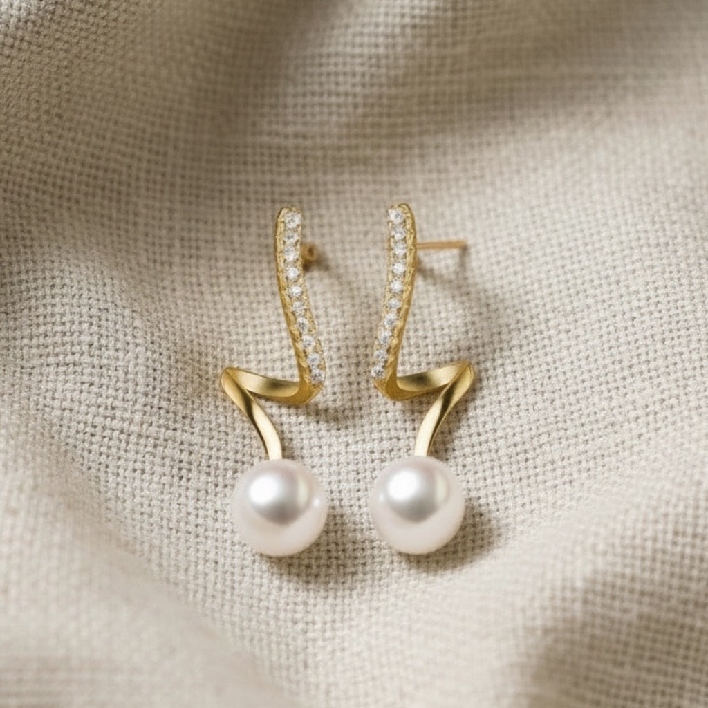 Arete Trazo Fluido con Perla — BRAVA